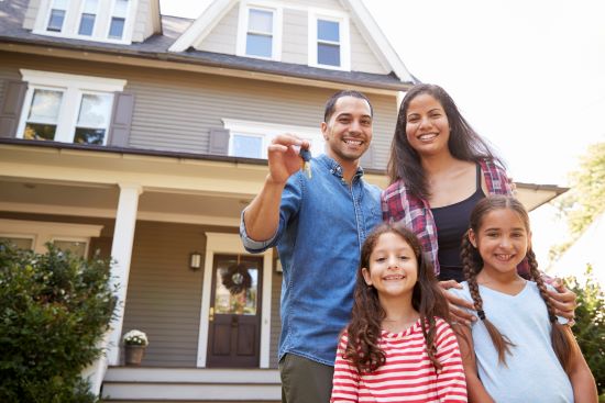 happy family pay off home mortgage