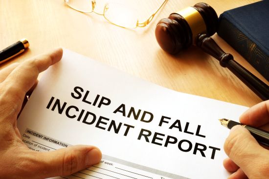 Slip and fall incident report being filled out, highlighting legal claims for eataly lawsuit